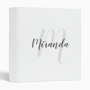 Modern Script Personalized Monogram and Name Binder