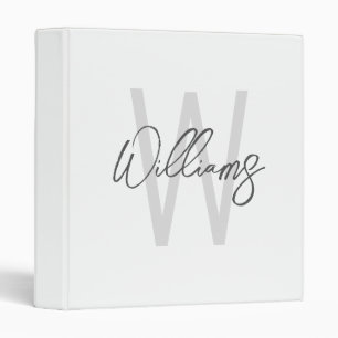 Modern Script Personalized Monogram and Name Binder