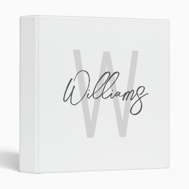 Modern Script Personalized Monogram and Name Binder (Front/Spine)