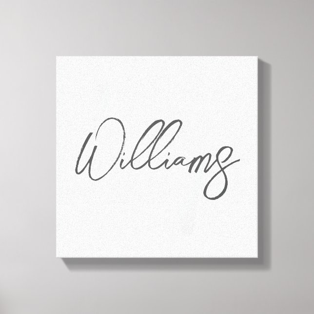 Modern Script Personalized Monogram and Name Canvas Print (Front)