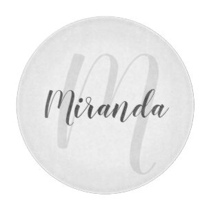 Modern Script Personalized Monogram and Name Cutting Board