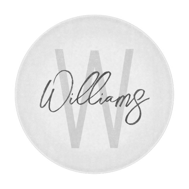 Modern Script Personalized Monogram and Name Cutting Board (Front)