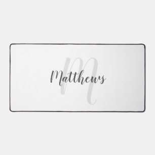 Modern Script Personalized Monogram and Name Desk Mat