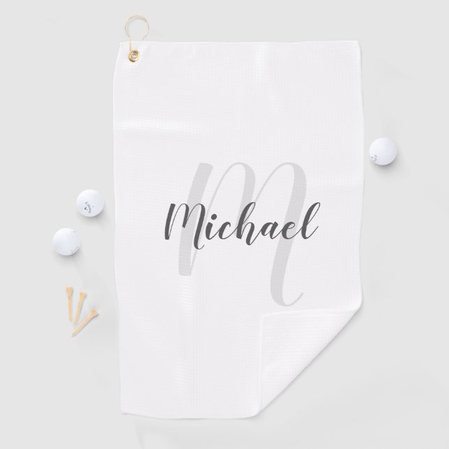 Modern Script Personalized Monogram and Name Golf Towel (InSitu)