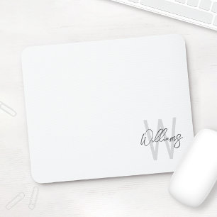 Modern Script Personalized Monogram and Name Mouse Pad