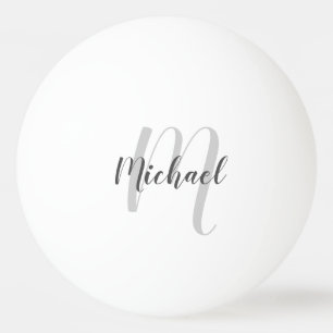Modern Script Personalized Monogram and Name Ping Pong Ball