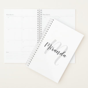 Modern Script Personalized Monogram and Name Planner