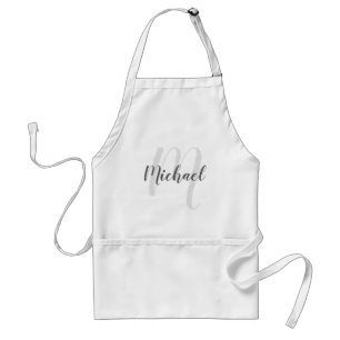 Modern Script Personalized Monogram and Name Standard Apron