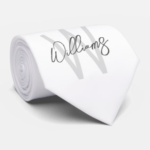 Modern Script Personalized Monogram and Name Tie
