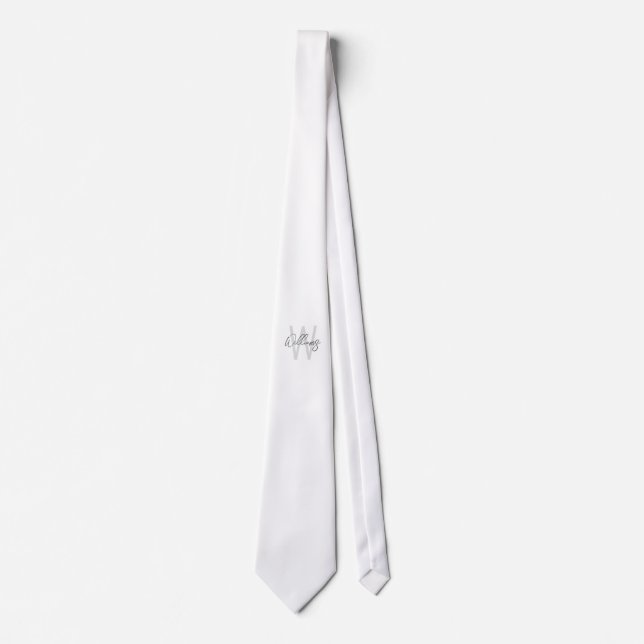 Modern Script Personalized Monogram and Name Tie (Front)