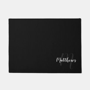 Modern Script Personalized Monogram & Family Name Doormat