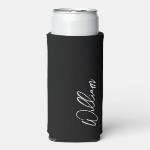 Modern Script Personalized Name Can Cooler