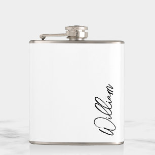Modern Script Personalized Name Hip Flask
