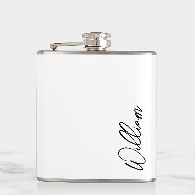 Modern Script Personalized Name Hip Flask (Creator Uploaded)