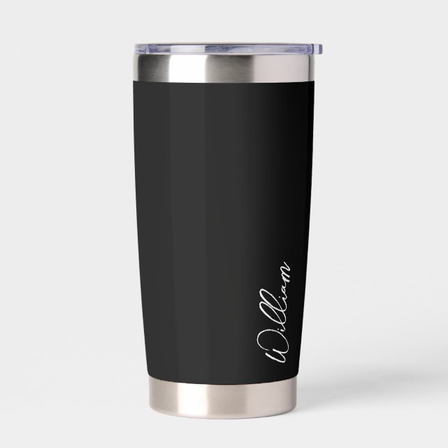 Modern Script Personalized Name Insulated Tumbler (Left)