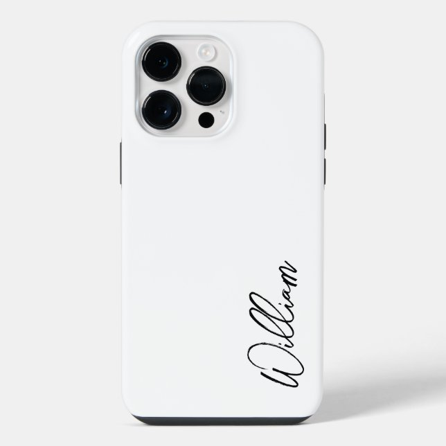 Modern Script Personalized Name iPhone Case (Back)