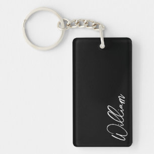 Modern Script Personalized Name Keychain