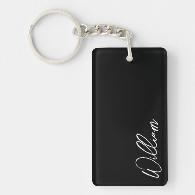 Modern Script Personalized Name Keychain (Front)