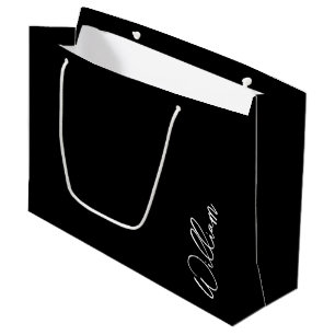 Modern Script Personalized Name Large Gift Bag