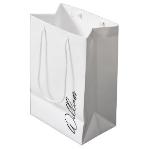 Modern Script Personalized Name Medium Gift Bag