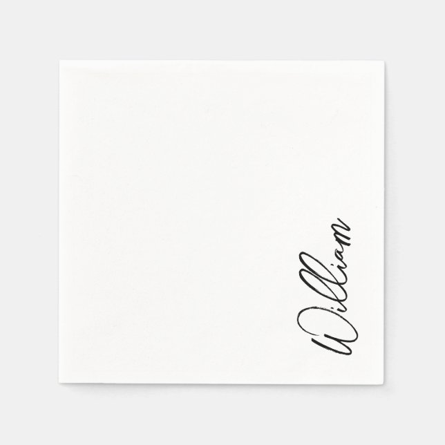 Modern Script Personalized Name Napkin (Front)