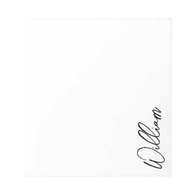 Modern Script Personalized Name Notepad (Front)