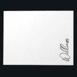 Modern Script Personalized Name Notepad<br><div class="desc">Modern Minimalist Personalized Name Gifts 
This design features personalized name in black modern handwriting script font on white background.</div>