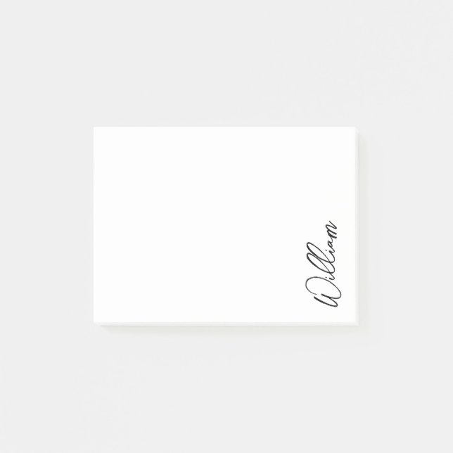 Modern Script Personalized Name Post-it Notes (Front)