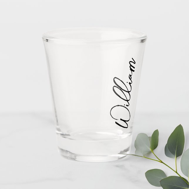 Modern Script Personalized Name Shot Glass (Creator Uploaded)