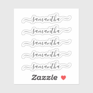 Modern Script Personalized Name Sticker