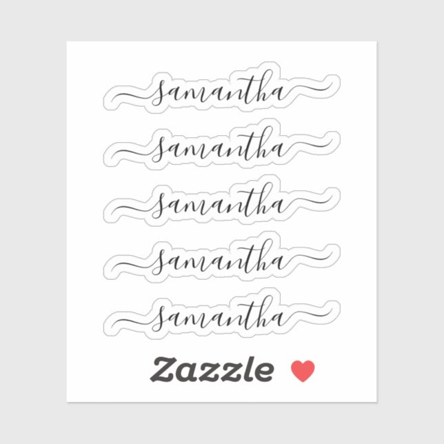 Modern Script Personalized Name Sticker (Sheet)