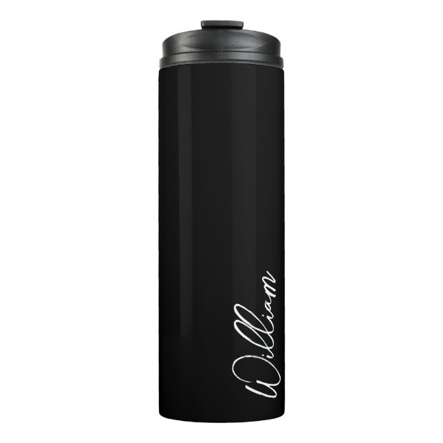 Modern Script Personalized Name Thermal Tumbler (Front)