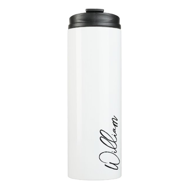 Modern Script Personalized Name Thermal Tumbler (Front)