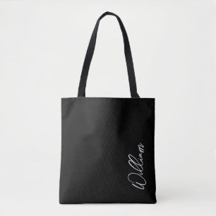 Modern Script Personalized Name Tote Bag