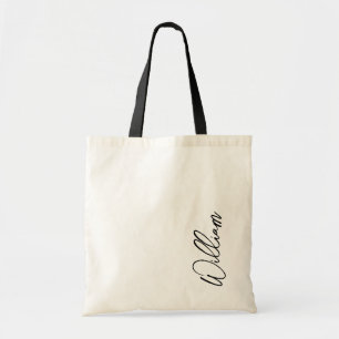 Modern Script Personalized Name Tote Bag