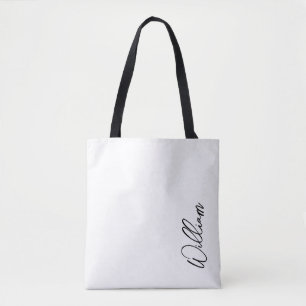 Modern Script Personalized Name Tote Bag