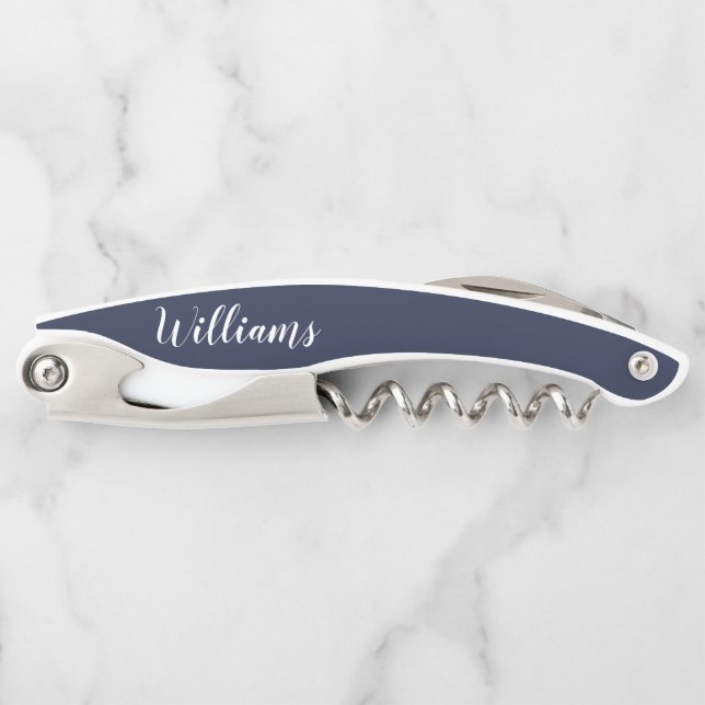 Modern Script Personalized Name Waiter's Corkscrew (Front)