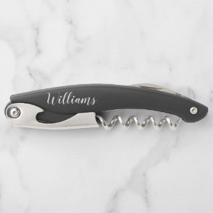 Modern Script Personalized Name Waiter's Corkscrew