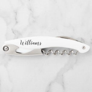 Modern Script Personalized Name Waiter's Corkscrew