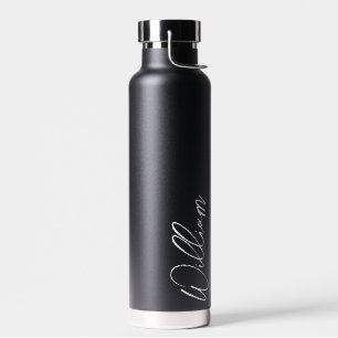 Modern Script Personalized Name Water Bottle