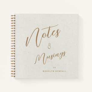 Modern Script Personalized Notes & Musings Ivory Notebook