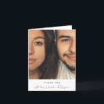 Modern Script Personalized Photo Message Folded Thank You Card<br><div class="desc">Minimalist Modern Script Personalized Photo Names Folded Thank You Card with Your Custom Message to Guests</div>