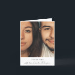 Modern Script Personalized Photo Message Folded Thank You Card<br><div class="desc">Minimalist Modern Script Personalized Photo Names Folded Thank You Card with Your Custom Message to Guests</div>