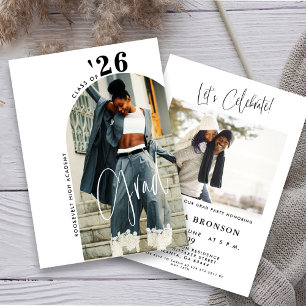 Modern Script Photo 2024 Minimalist Grad Party I Invitation