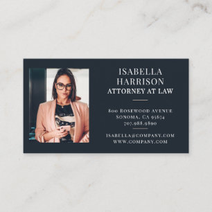 Modern Script Photo Attorney Business Card