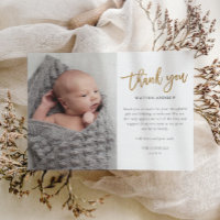 Modern Script Photo Baby Thank You