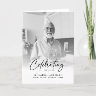 Modern Script Photo Celebration of Life Folded Program