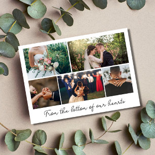 Modern Script Photo Collage Wedding Thank You
