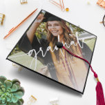 Modern Script Photo Custom Graduation Cap Topper<br><div class="desc">Modern Script Photo Custom Graduation Cap Topper</div>