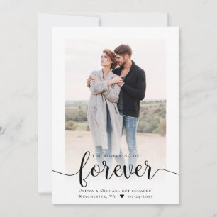 Modern Script Photo Engagement Announcement